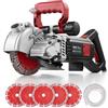 VEVOR Scanalatrice da Muro 5000W, Macchina per Tracce nel Muro, Velocità Max 5460 RPM, Tagliamuri per Calcestruzzo con Linea Guida, 5 Lame Incluse, Impugnatura Regolabile, per Scanalature in Mattoni