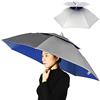HUIOP Cappello ombrello a doppio strato Donna Uomo Cappellino antipioggia da sole pieghevole con fascia per la testa regolabile per la pesca in campeggio Escursionismo,Umbrella Hat