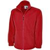 Monogram Giacca in pile con zip integrale, stile classico, ideale per sport, lavoro e tempo libero Red X-Large