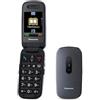 PANASONIC KX-TU446 EASY PHONE CLAMSHELL 2.4" TASTI GRANDI AMPIO DISPLAY TASTO SOS COMPATIBILE CON APPARECCHI ACUSTICI GREY - KX-TU446EXG