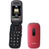 PANASONIC KX-TU446 EASY PHONE CLAMSHELL 2.4" TASTI GRANDI AMPIO DISPLAY TASTO SOS COMPATIBILE CON APPARECCHI ACUSTICI RED - KX-TU446EXR