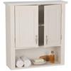 Relaxdays Armadio pensile 3 Scomparti, Ante Doppie, H x L x P: 62 x 58 x 20 cm, Bianco per Cucina e Bagno