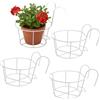Relaxdays Vasi da Fiori sospesi, Set da 4, HLP: 21 x 20 x 26 cm, antiruggine, per balconi e terrazze, Ferro, Bianco