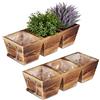 Relaxdays Fioriera in Legno, 3 Portavasi per il Balcone e il Davanzale, Vaso Rettangolare per il Giardino, Naturale