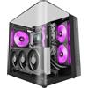 Mars Gaming MC-INFINIOLITE, Case Gaming ATX, Vetro Temperato Curvo Continuo Senza Cornice, Pannello Superiore in Vetro, Struttura a Doppia Camera, Supporto Raffreddamento Liquido fino a 240mm, Nero
