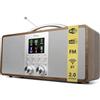 LEMEGA Radio Internet Lemega IR6 con podcast e streaming Bluetooth,radio DAB+/FM stereo,doppio altoparlante 2.0,150 stazioni preimpostate,sveglia,batteria ricaricabile (Noce)