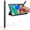 Dpofirs Penna stilo universale per touch screen, penna digitale portatile silenziosa per smartphone e tablet, penna capacitiva multifunzionale ad alta sensibilità, nero, bianco(nero)