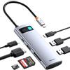 Baseus Hub USB C 7 in 1 Docking Station Adattatore con 4K HDMI, 100W PD, 2 USB 3.0 5Gbps, 1 USB C, Lettore Schede SD/TF per Computer Portatili per MacBook/Surface Pro/iPad/Steam Deck/Rog Ally/Samsung