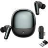 Denash Auricolari di Giochi Wireless, Doppia modalità Bluetooth a Bassa Latenza da 2,4 GHz con Microfono ENC, Dongle USB C per la Console di Gioco per PC per Laptop per Laptop (BLACK)