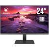 Atlantis Monitor 24 pollici, schermo 24 IPS 75Hz, Full HD 1920x1080, VGA HDMI, FreeSync, inclin, risposta 5ms, Contrasto 1000:1, Angolo 178/178, Cavo HDMI 1,5m