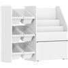 AIYAPLAY Mobile Contenitore per Bambini, Contenitore Giocattoli per Bambini con 6 Cassettini Rimovibili e Grande Box su Ruote, 100x30x80 cm, Bianco | Aosom Italy