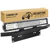 RIGIDON Barra Led Fuoristrada, 20 50cm 288W Tripla Fila Barra Luce Led, Con Piastra di Supporto Nero Kit, Faretti Fendinebbia Per Auto Trattore Camion SUV UTE ATV Barca 4x4 Veicoli, 6000K Bianca