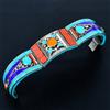Bracciale Nepalese Argento Sterling 925 Dichiarazione Lapislazzuli Turchese C...