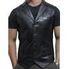 Fatto a mano Gilet nero Western Fit originale cappotto giacca pelle di agnello uomo gilet ...