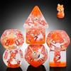 DNDND Fox Dice DND, DNDNDND, 7 dadi in resina D&D con sacchetto di velluto per dungeon e draghi, giochi di ruolo e da tavolo (volpe)