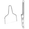 CHICAMPERA Set Coltelli Formaggio Acciaio Inox Argento, Taglierina e Affettatrice | Design Ergonomico per Presa Sicura, Facile da Pulire, Affetta e Formaggi Precisione, Cucina