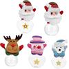 LOLIPPYY 5 Pezzi Barattoli Natalizi in Plastica Resistente per Caramelle Dolciumi e Biscotti Contenitori Tema Babbo Natale Pupazzo per Feste e Decorazioni Natale