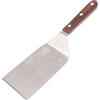 Gsycle Spatola di hamburger in acciaio inossidabile, manico in legno bordi smussati flipper tornitore spatola per pesce, torta, hamburger
