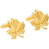 Lieson Gemelli Camicia Uomo Sposo, Gemelli Personalizzati Gemelli Camicia Uomo Oro Foglia di Acero per Matrimonio Commercio Regalo