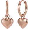 GD GOOD.designs Cerchi oro rosa con ciondolo - Orecchini a cuore da donna in acciaio inossidabile 316L placcato oro rosa 18K - resistenti all'acqua - orecchini pendenti (14 mm)