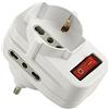 Electraline 71033 Adattatore Multipresa Tripla con Interruttore, Spina Rotante, Bianco