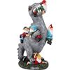 Relaxdays Statua da Giardino, Dinosauro Che Mangia gnomi, Resistente alle intemperie, poliresina, 28,5 cm, Multicolore
