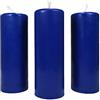 NKlaus 3x candele a colonna rustiche altezza 95mm Ø34mm cera d'api candele a goccia blu 36358