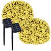 Lumisky Set di 2 luci a energia solare, decorazione per esterni, 200 LED, bianco caldo, YOGY SOLAR WARM, 16,30 m, 8 modalità