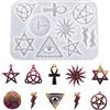 Nifocc Stampo in silicone per gioielli collana orecchino resina epossidica, forma pentagramma sole croce esagramma fulmini stampo silicone irlandese celtico trinità nodo di cristallo per fai da te