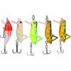 Gucagle Set universale di 5 esche artificiali per acqua dolce, esche rigide, cavallette, pesciolini, per pesca d'acqua dolce, in plastica, acciaio inossidabile, come mostrato nelle