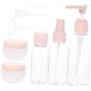 Hemobllo Set da Viaggio Bottiglie per Cosmetici 8 Pezzi Trasparenti in Plastica Capacita 80ml 50ml 30ml 10g Design Antileak Leggero Adatto per Viaggi e Trasferte