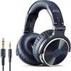 OneOdio Pro-10 Over-Ear Headphones, Wired DJ Bass Headsets with 50mm Driver, Foldable Lightweight Hi-Res Headphones and Microphone for Recording Monitoring Podcast Guitar PC TV (Blue)
