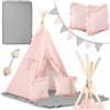 Nukido, TEEPEE - Tenda per bambini con ghirlanda di cuscini, grande tappetino, stabilizzatore