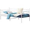 en.casa Letto in metallo "Kerava" con rete a doghe 90x200 cm, bianco