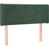 vidaXL Testiera con orecchie verde scuro 83x16x78/88 cm in velluto