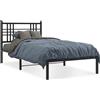 vidaXL Struttura letto con testiera in metallo nero 100x200 cm
