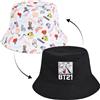 Concept One Bt21 Line Friends Bucket Graffiti Style Reversible Packable Travel Wide Brim Summer Hat Cappello a Falda Larga, Multicolore/Onde del Mare, Taglia Unica Unisex-Adulto