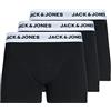 Jack & Jones JACBASIC White WB Trunks 3 Pack, Boxer a Pantaloncino Uomini, Black/Pack:Black - Black, S