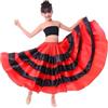 Yiesvsov Gonna Ballerina Bambina di Flamenco Gonna Flamenco Spagnolo Bambina Sala da Ballo di Abito Spagnolo per Ragazze Spettacoli Teatrali 360 Gradi 13-14 Anni