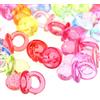 OEBUAFI 50 Pz Acrilico Ciuccio per Bambini Ciondoli Ciuccio Decorazioni per Trasparente Sicuro e Carino Dispersione da Tavolo per Decorazioni per Feste per Baby Shower Neonato (Colori misti
