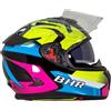 BHR Casco Integrale Moto con Doppia Visiera 813 RACE | Casco Moto Integrale Omologato ECE con Visiera Parasole | Casco Moto Uomo/Donna | SPIDER YELLOW | XL