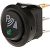 Nishiyuenyi Interruttore a Bilanciere Rotondo 12V Plastica Metallo per Sensori Parcheggio Comando Retromarcia Luce Verde Acceso Adatto Impianti Auto