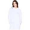 Armani Exchange Felpa con Cappuccio da Donna con Logo Lucido, Bianco Ottico, S