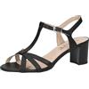 CAPRICE Sandali con tacco da donna in pelle con tacco a blocco, Nero (Black Nappa), 39 EU