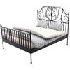 Ysyqkn Mini Letto Matrimoniale Accessorio Casa delle Bambole Mobile in 1 12 Modello Decorativo da Camera Struttura in Ferro Adatto per Fotografia, Nero