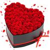 VEVOR Fiori Secchi Ornamentali 50 Rose Stabilizzate in Scatola a Forma di Cuore, Bouquet di Fiori Eterni, Rosa Eterna Vera, Ampia Gamma di Utilizzi Anniversario, San Valentino, Natale, Rosso
