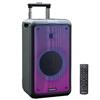 Ibiza - STREET-WAVE - Diffusore portatile a batteria da 8/400W con Bluetooth, USB e microSD - effetto WAVE LED e connessione wireless TWS - Nero
