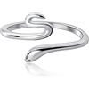 Belons Anello da donna in argento sterling 925 con serpente aperto, regolabile, per ragazze e bambini