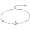Belons Braccialetto in argento Sterling 925 con zirconia cubica per donna, braccialetto con ciondolo per ragazze e ragazzi, argento/oro, 8.35 inch, Argento sterling, Zirconie sintetico
