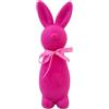SZLIFE Coniglio Pasquale in Floccato Con Fiocco, Dimensioni Circa 25 X 6,5 Cm, Decorazioni Primavera Di Animali in Espanso, Decorazione Pasquale per Inaugurazioni Di Festival, Rosa Rossa, Rosa Rossa